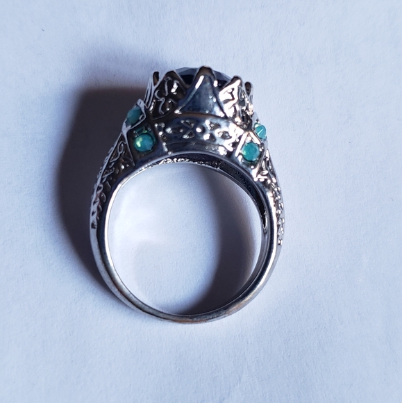 2XHOST PICK. PURPLE & TEAL GREEN GEMSTONE RING IN A .925 STERLING SILVER SETTING - Picture 5 of 14